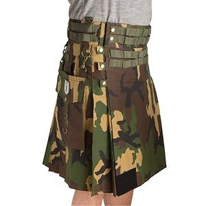 NWT Damn Near Kilt' Em The Tactical Kilt Utility Woodland Camo Men’s 31”